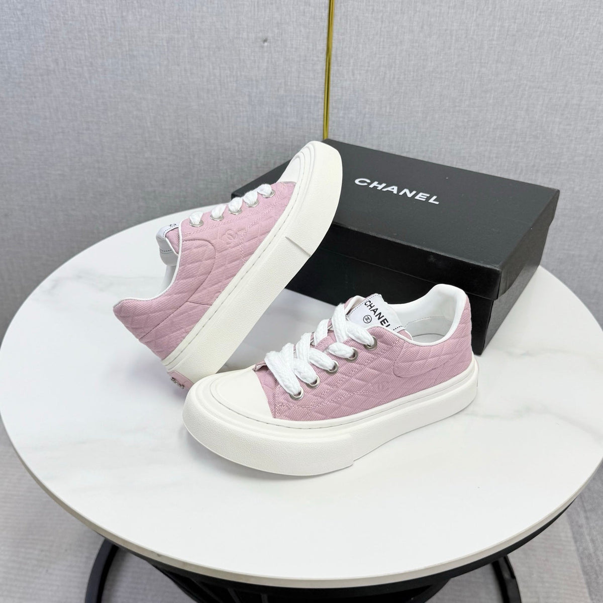 CC 26s Platform Sole Sneakers Muted Pink Canvas 972897