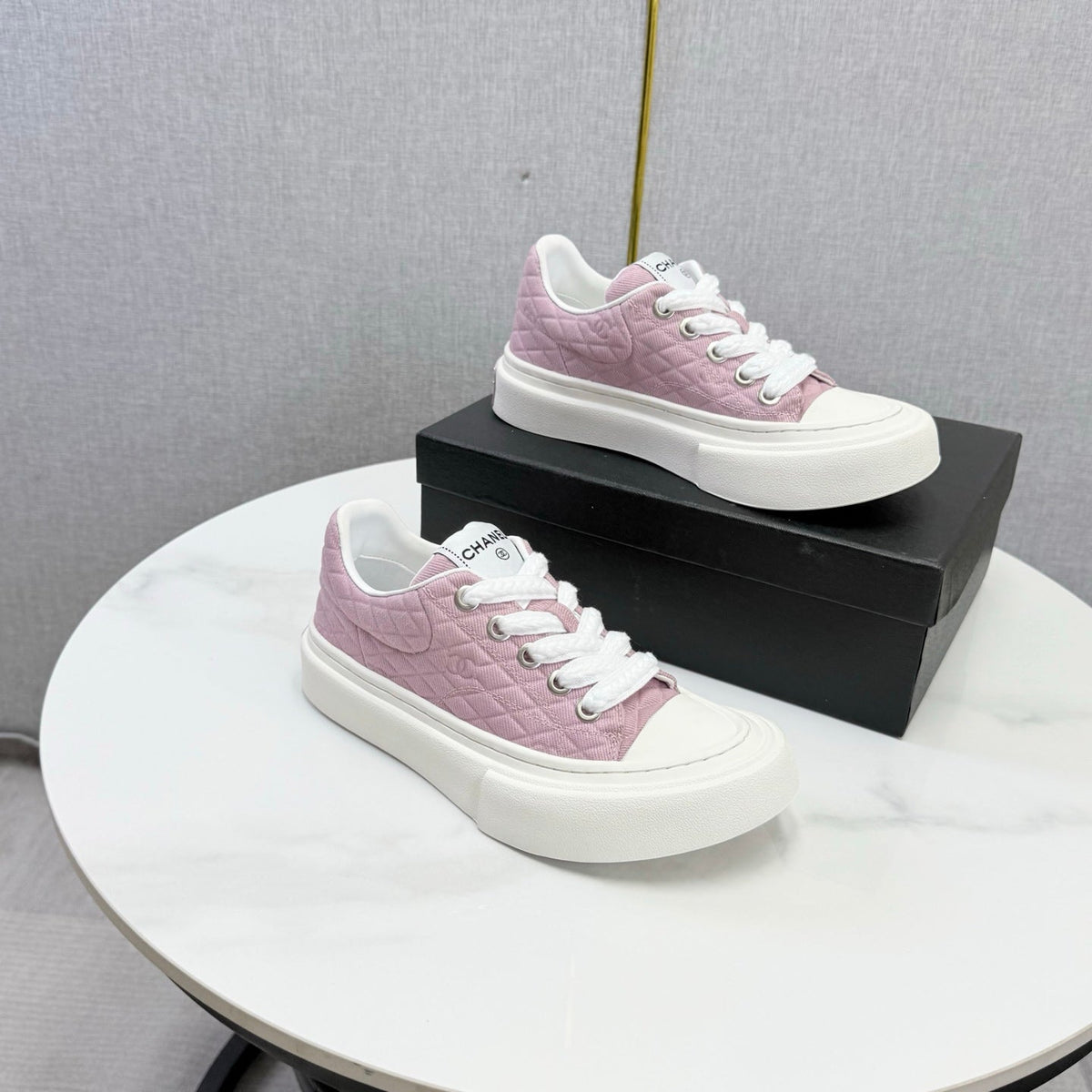 CC 26s Platform Sole Sneakers Muted Pink Canvas 972897