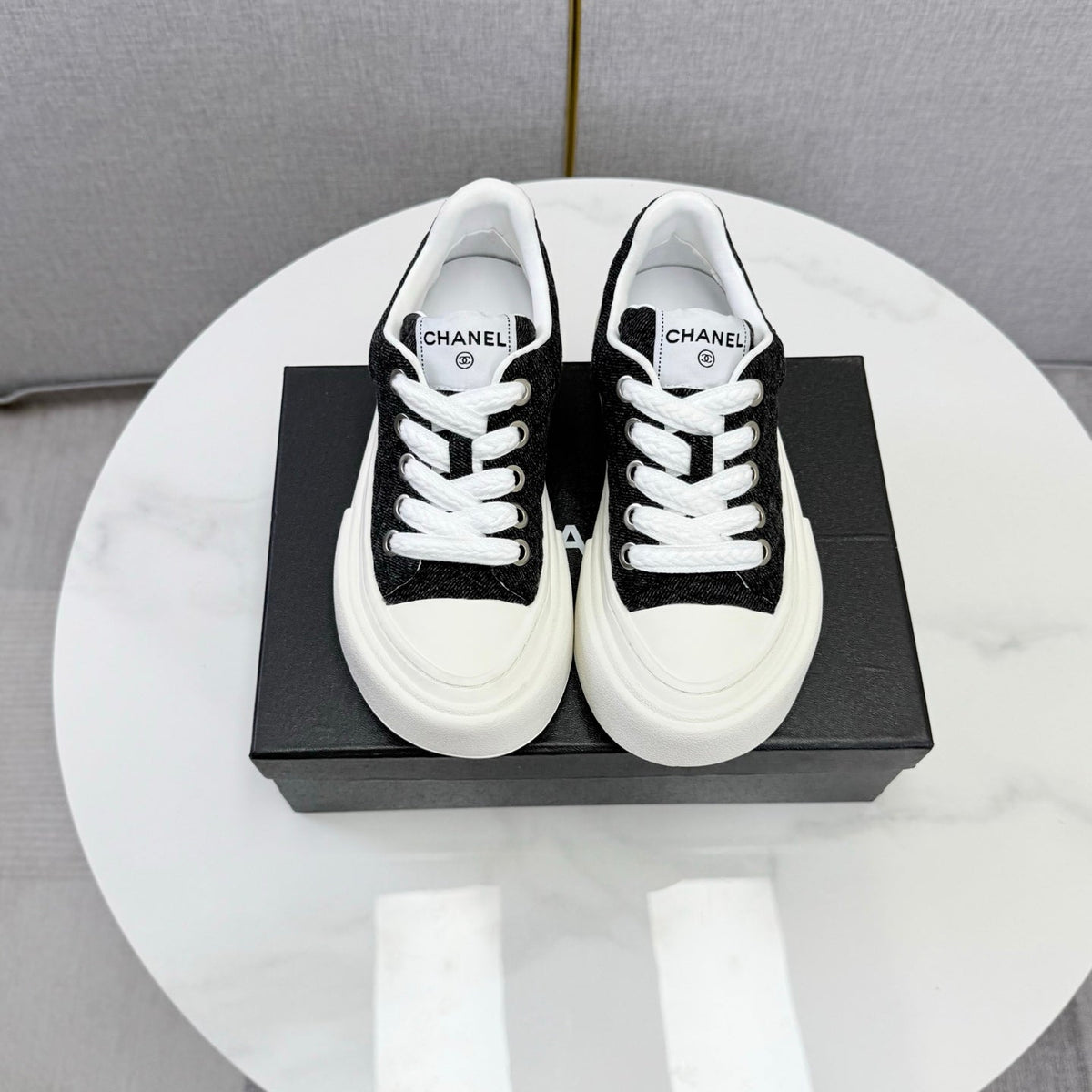 CC 26s Platform Sole Sneakers Black Canvas 972898