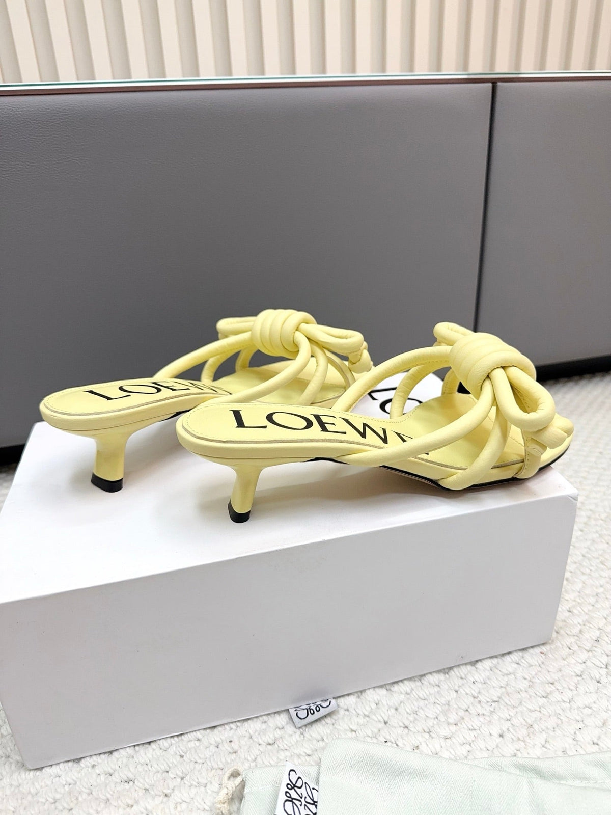 Loewe Flamenco Knot Lemon Yellow Sheepskin 664829