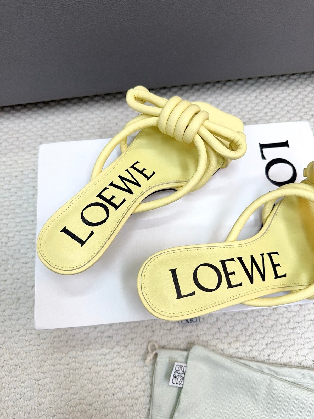 Loewe Flamenco Knot Lemon Yellow Sheepskin 664829