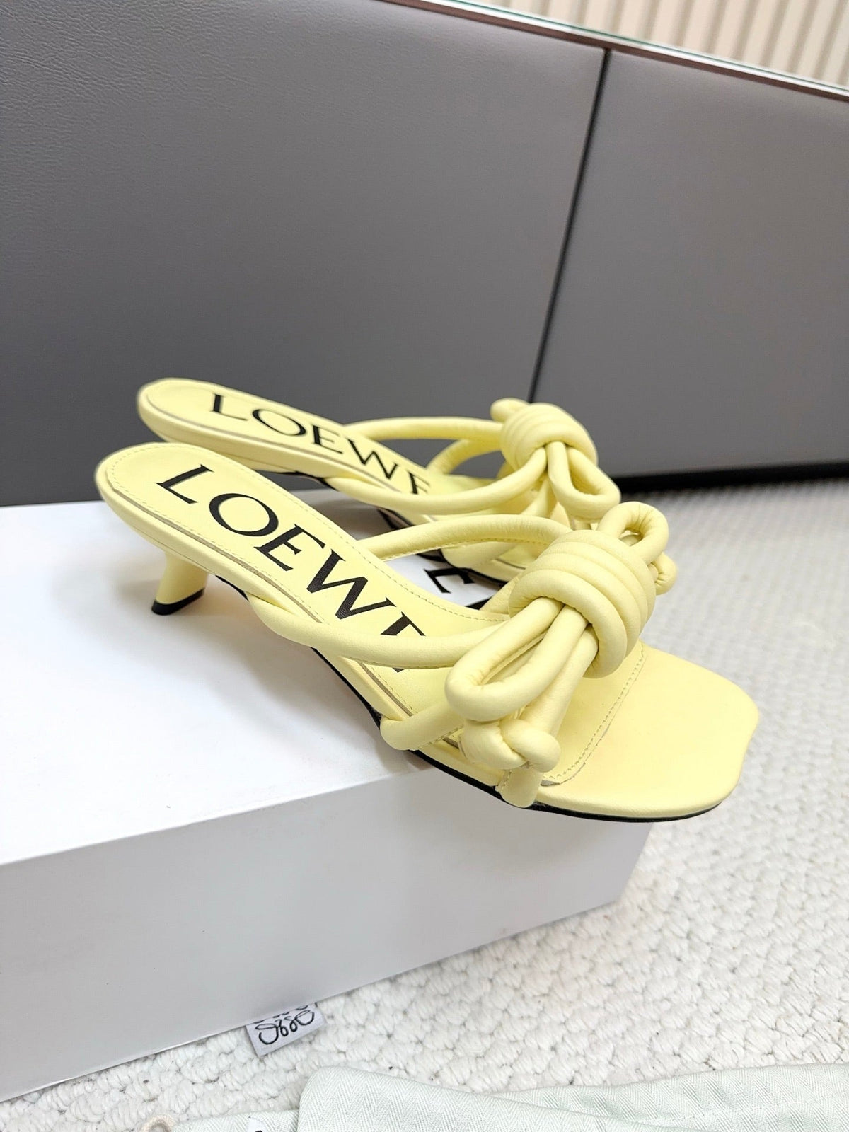 Loewe Flamenco Knot Lemon Yellow Sheepskin 664829