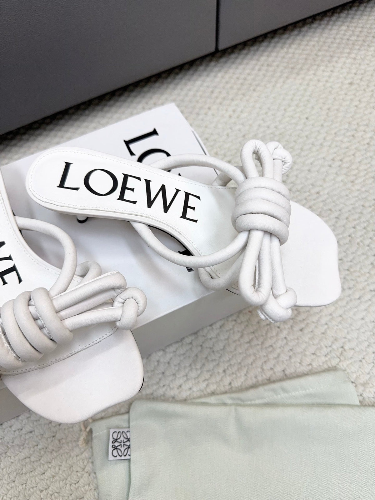 Loewe Flamenco Knot White Sheepskin 664831
