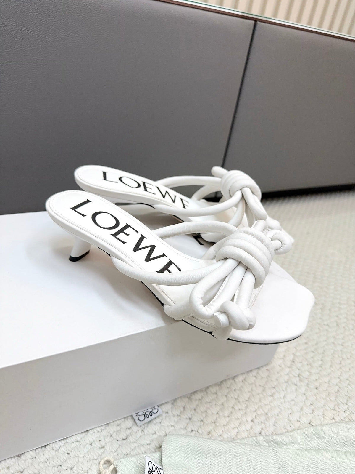 Loewe Flamenco Knot White Sheepskin 664831