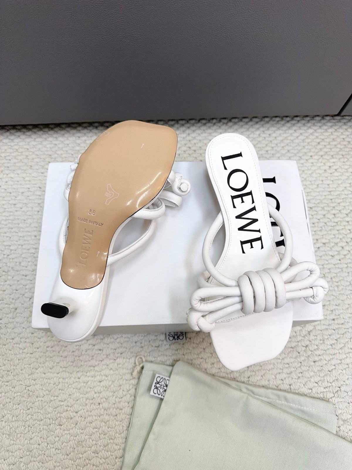 Loewe Flamenco Knot White Sheepskin 664831