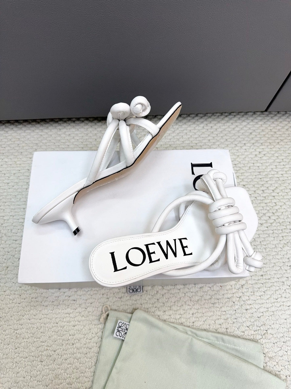 Loewe Flamenco Knot White Sheepskin 664831