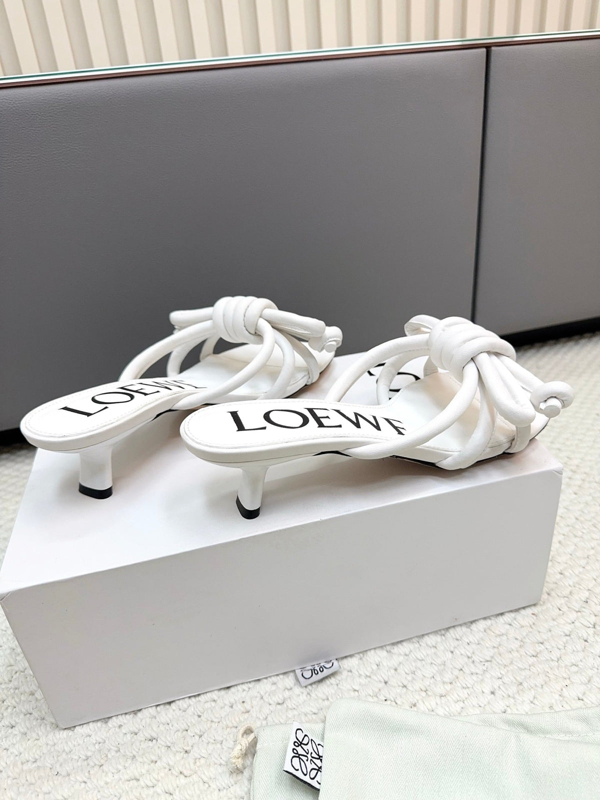 Loewe Flamenco Knot White Sheepskin 664831