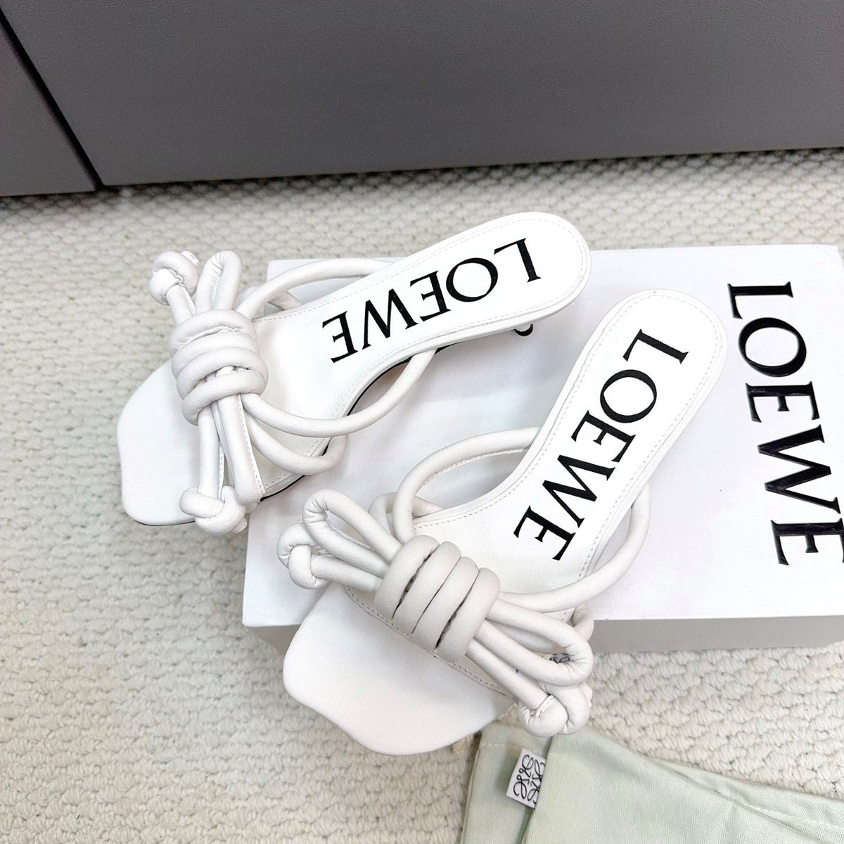 Loewe Flamenco Knot White Sheepskin 664831