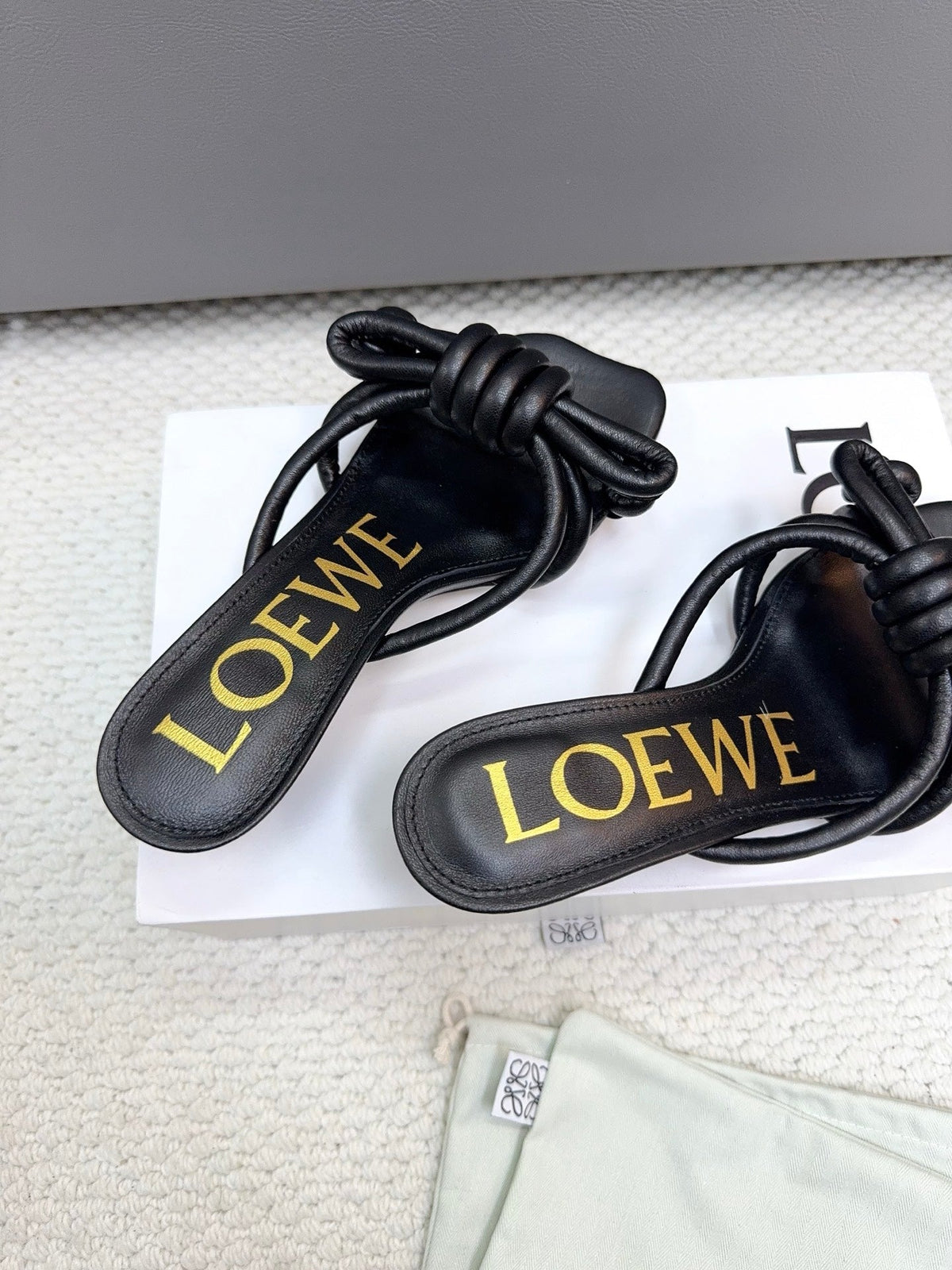 Loewe Flamenco Knot Black Sheepskin 664832