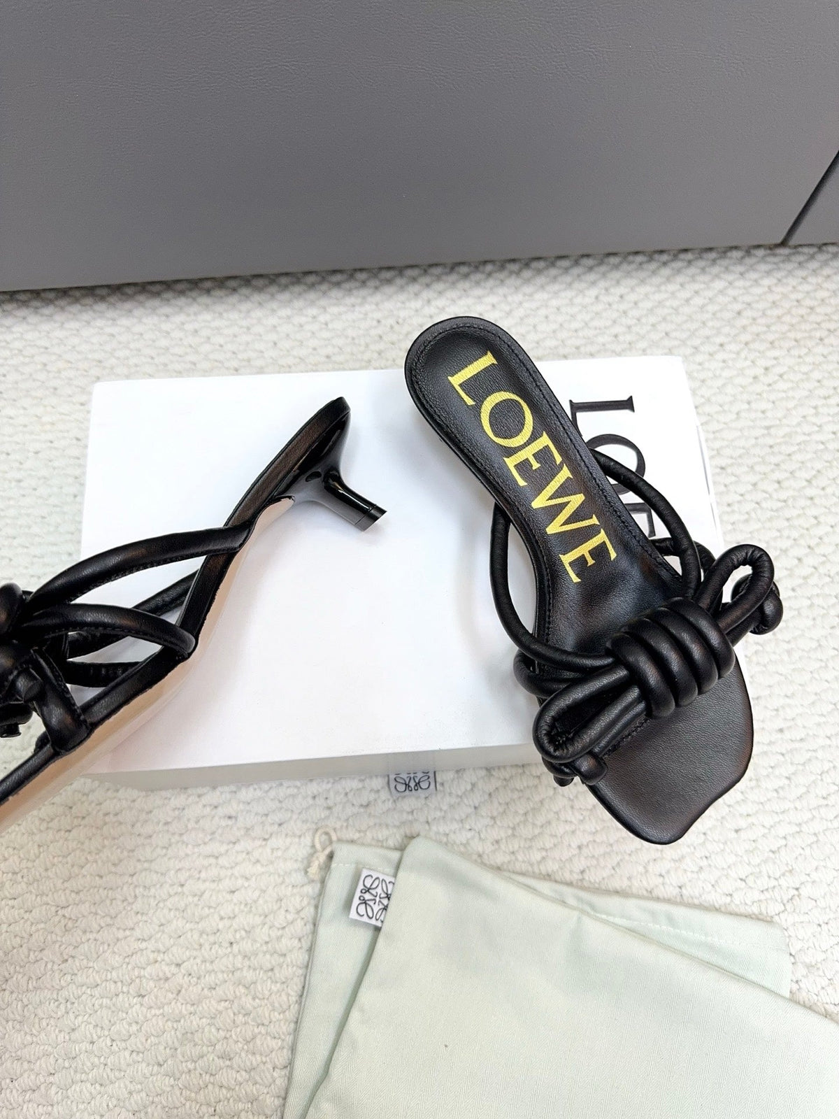 Loewe Flamenco Knot Black Sheepskin 664832