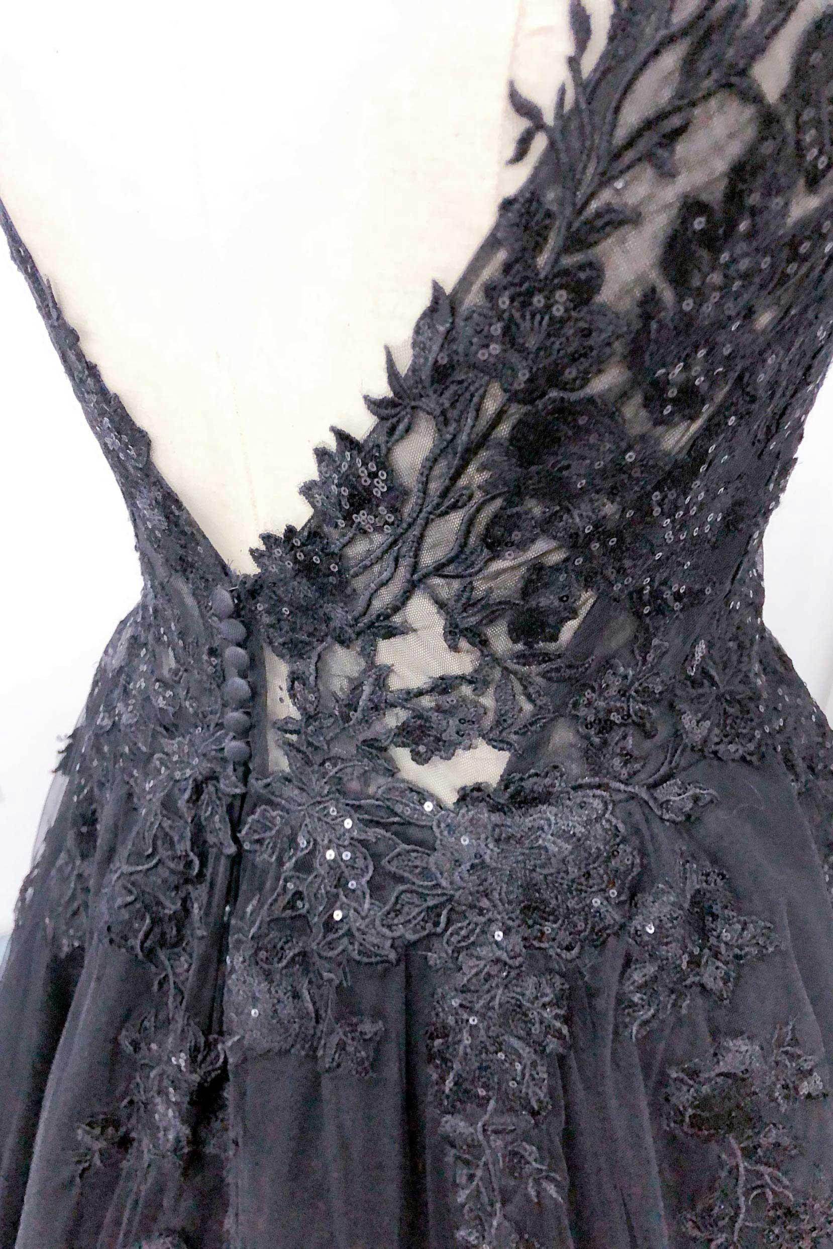 A-Line Chapel Train Lace Tulle Wedding Dress CW2806