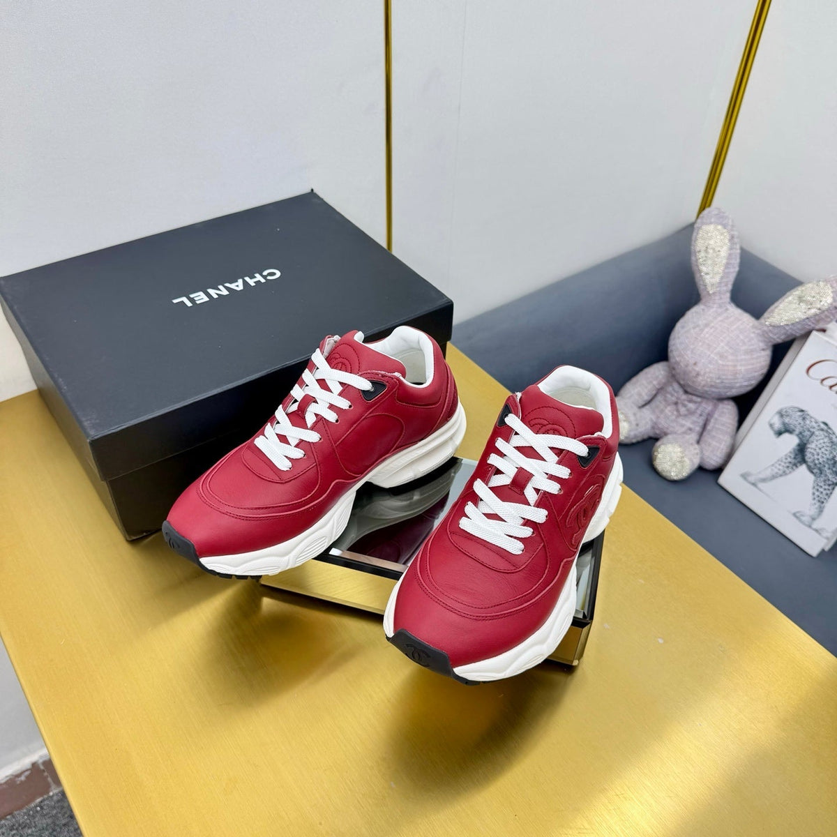 CC 26s Chunky Sneakers Red Calfskin 927324