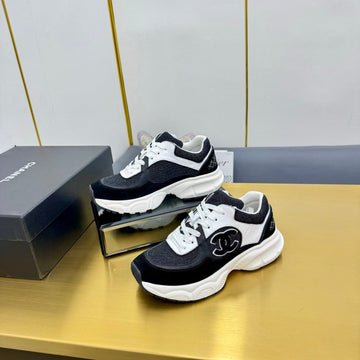 CC 26s Chunky Sneakers White Black Denim Suede 927332