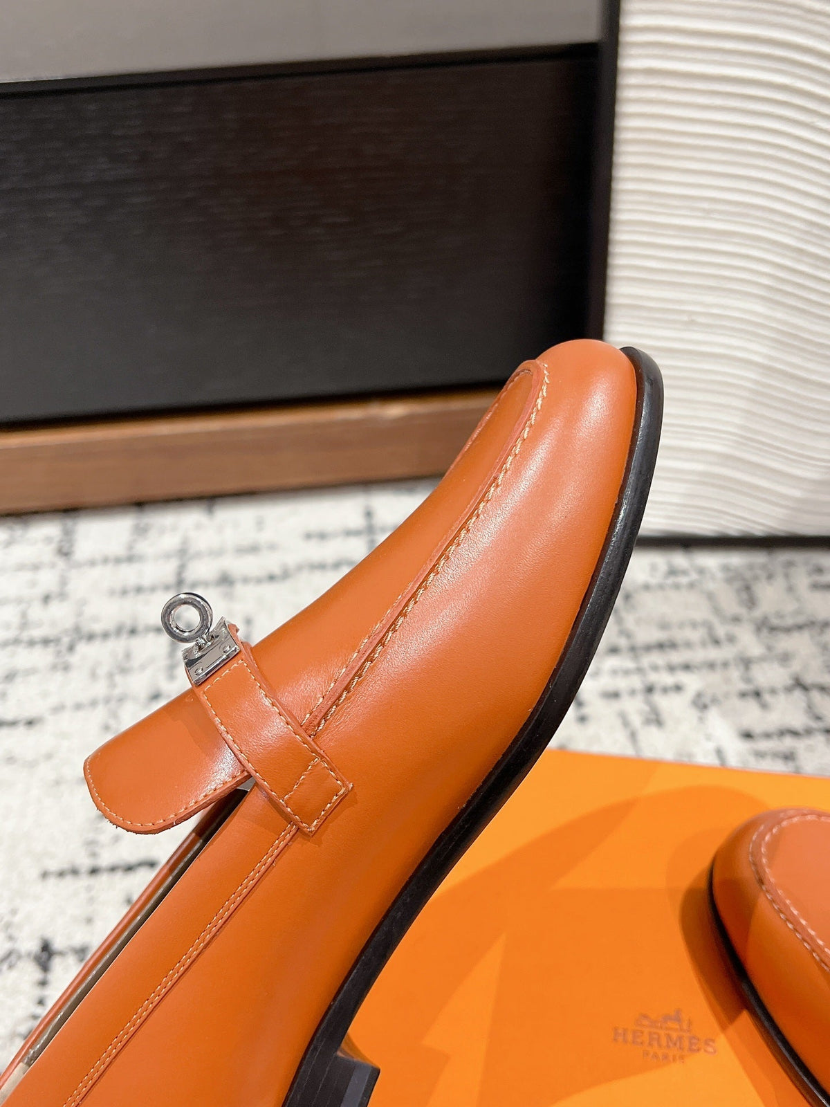 HM Destin Loafer In Tawny Glossy Calfskin 118788