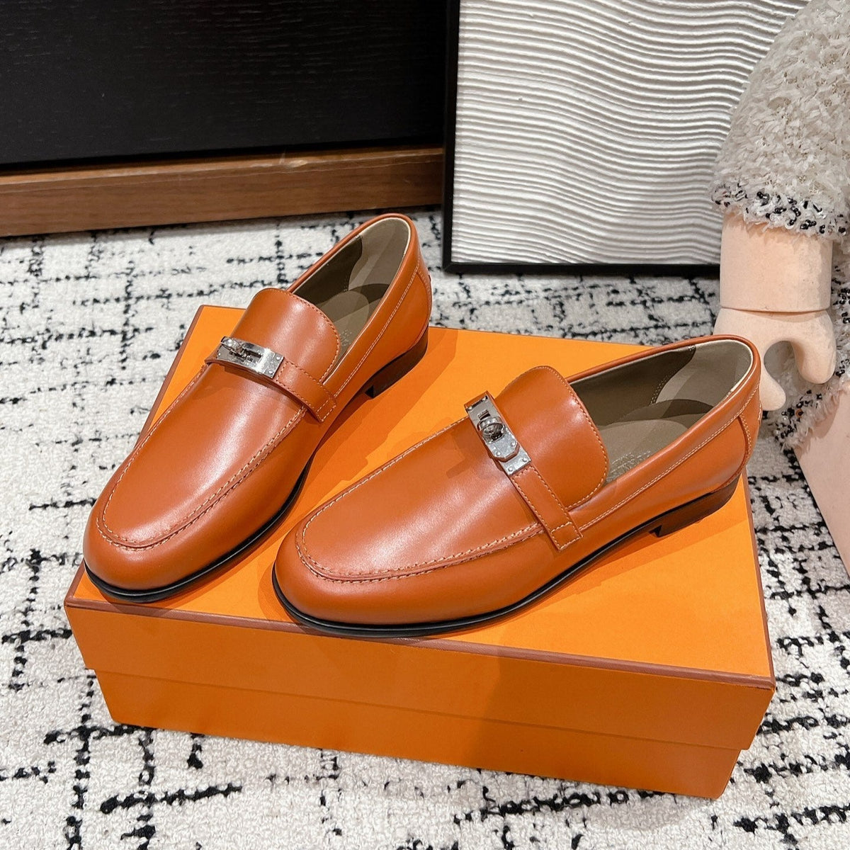HM Destin Loafer In Tawny Glossy Calfskin 118788