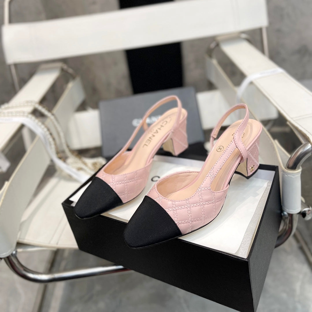 CC Stitched Slingback 6cm Light Pink Sheepskin 817403