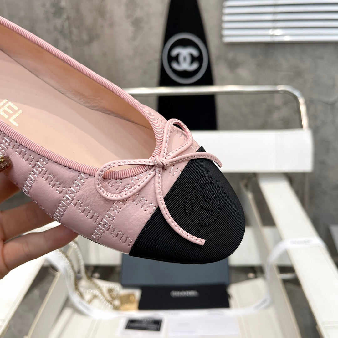 CC Stitched Ballet Flats Light Pink Sheepskin 817404