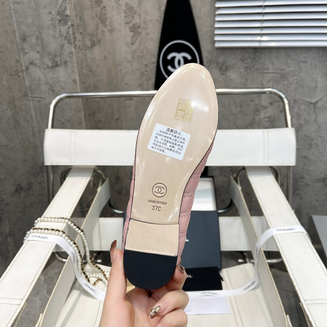 CC Stitched Ballet Flats Light Pink Sheepskin 817404