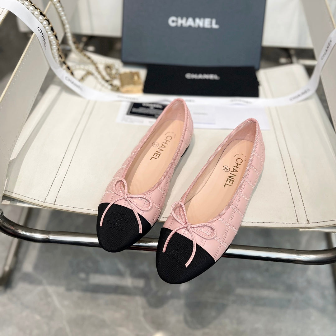 CC Stitched Ballet Flats Light Pink Sheepskin 817404