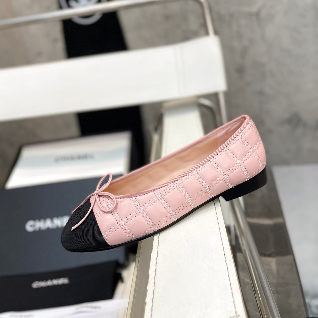 CC Stitched Ballet Flats Light Pink Sheepskin 817404