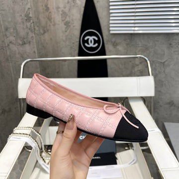 CC Stitched Ballet Flats Light Pink Sheepskin 817404