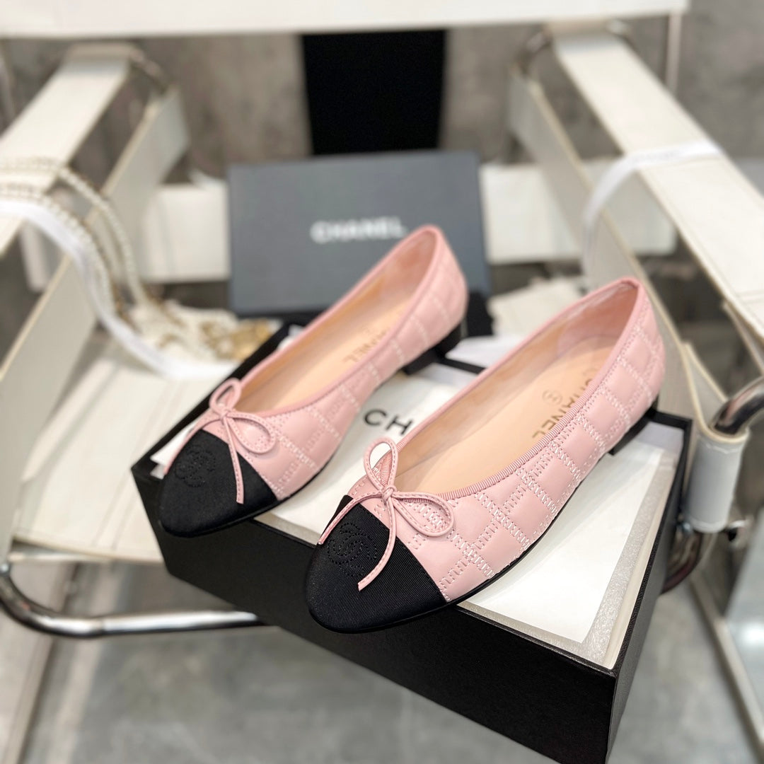 CC Stitched Ballet Flats Light Pink Sheepskin 817404
