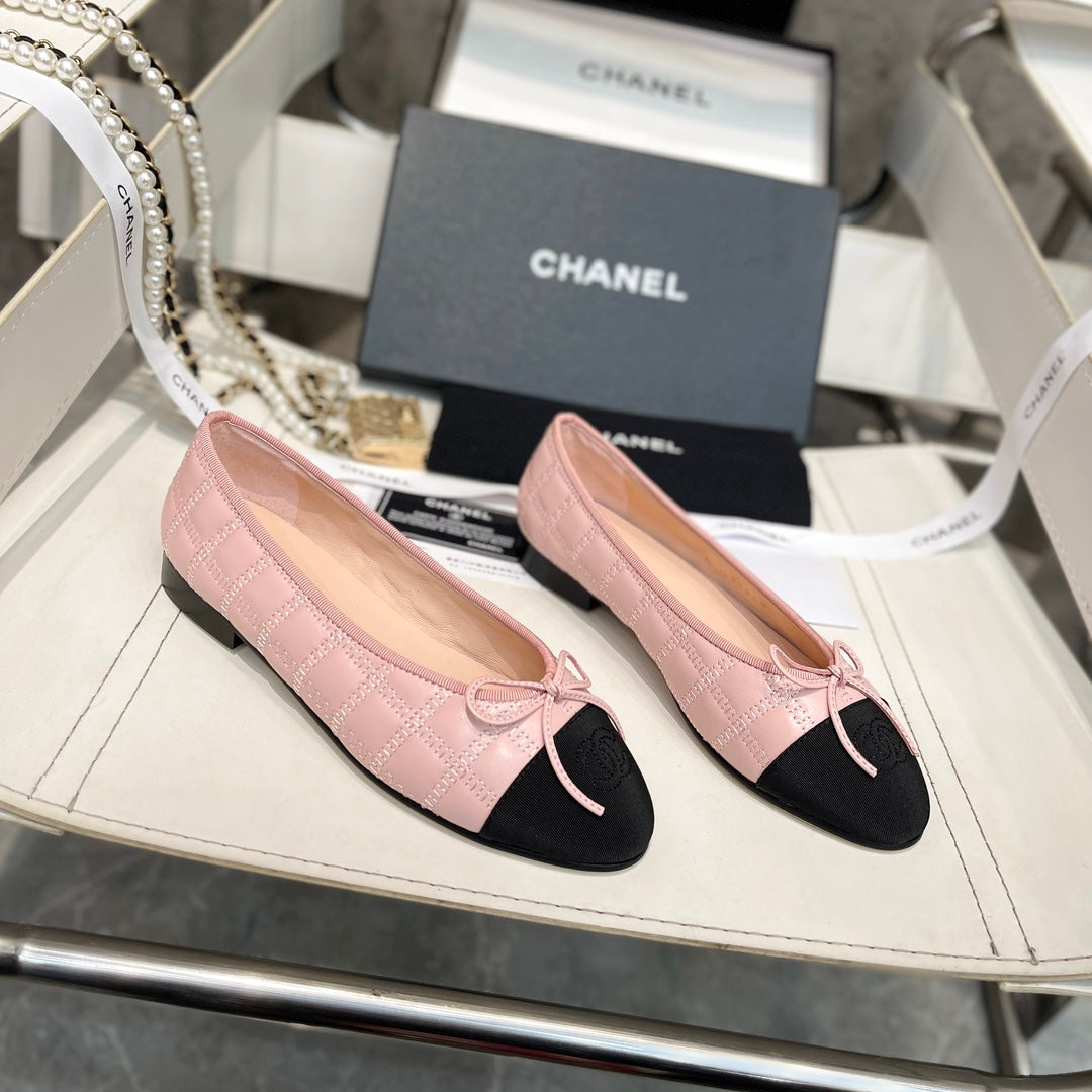 CC Stitched Ballet Flats Light Pink Sheepskin 817404