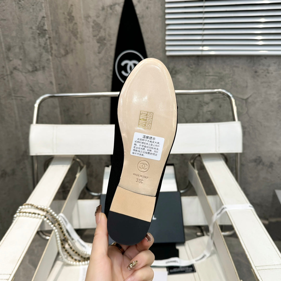 CC Bow Ballet Flats Black Corduroy Fabric 818099