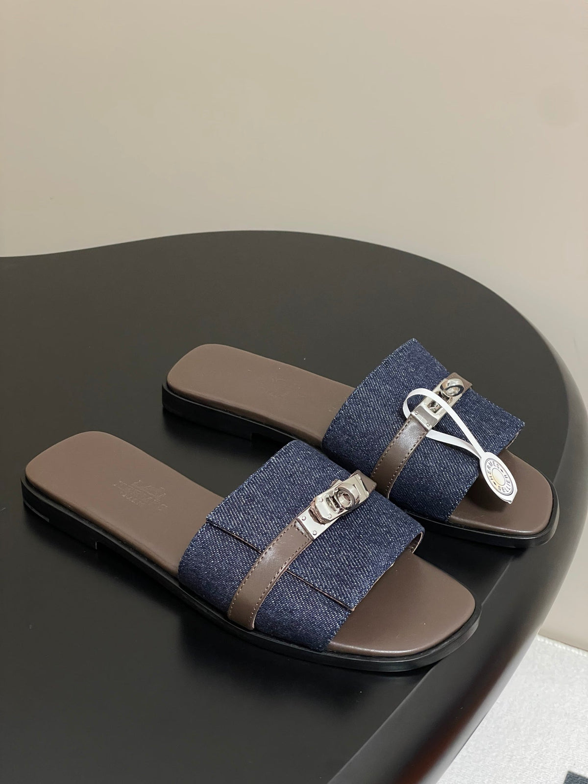 HM Giulia Sandals Blue Denim Calfskin 314022