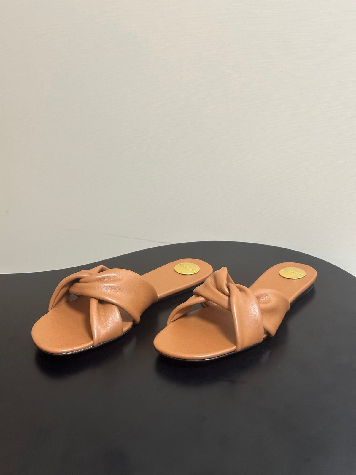 YSL Franciane Mules Tan Brown Cowhide 835165