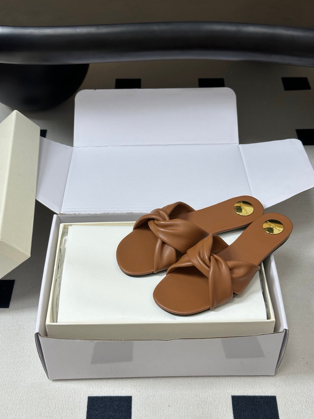 YSL Franciane Mules Tan Brown Cowhide 835165