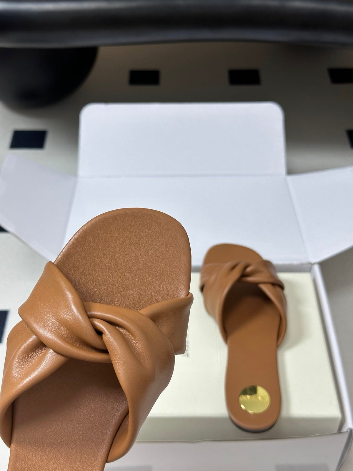 YSL Franciane Mules Tan Brown Cowhide 835165