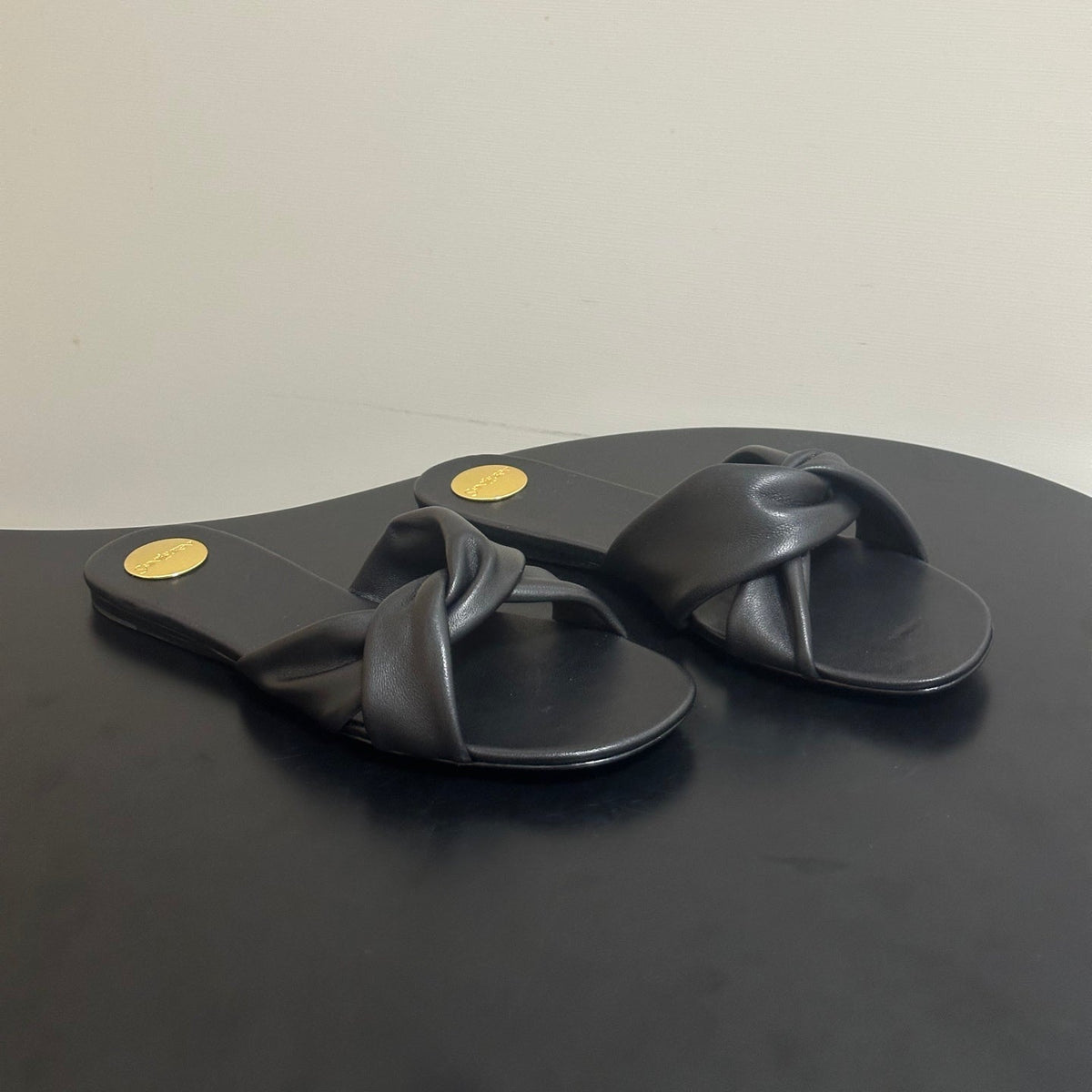 YSL Franciane Mules Black Cowhide 835168