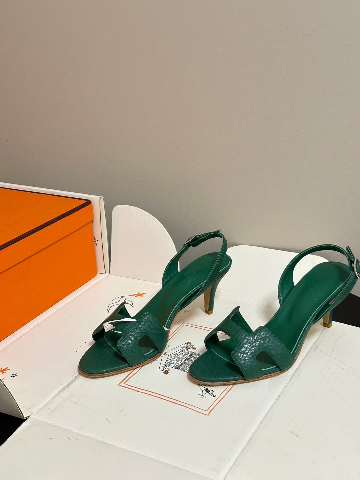 HM Holy Sandal Teal Green Cowhide 835001