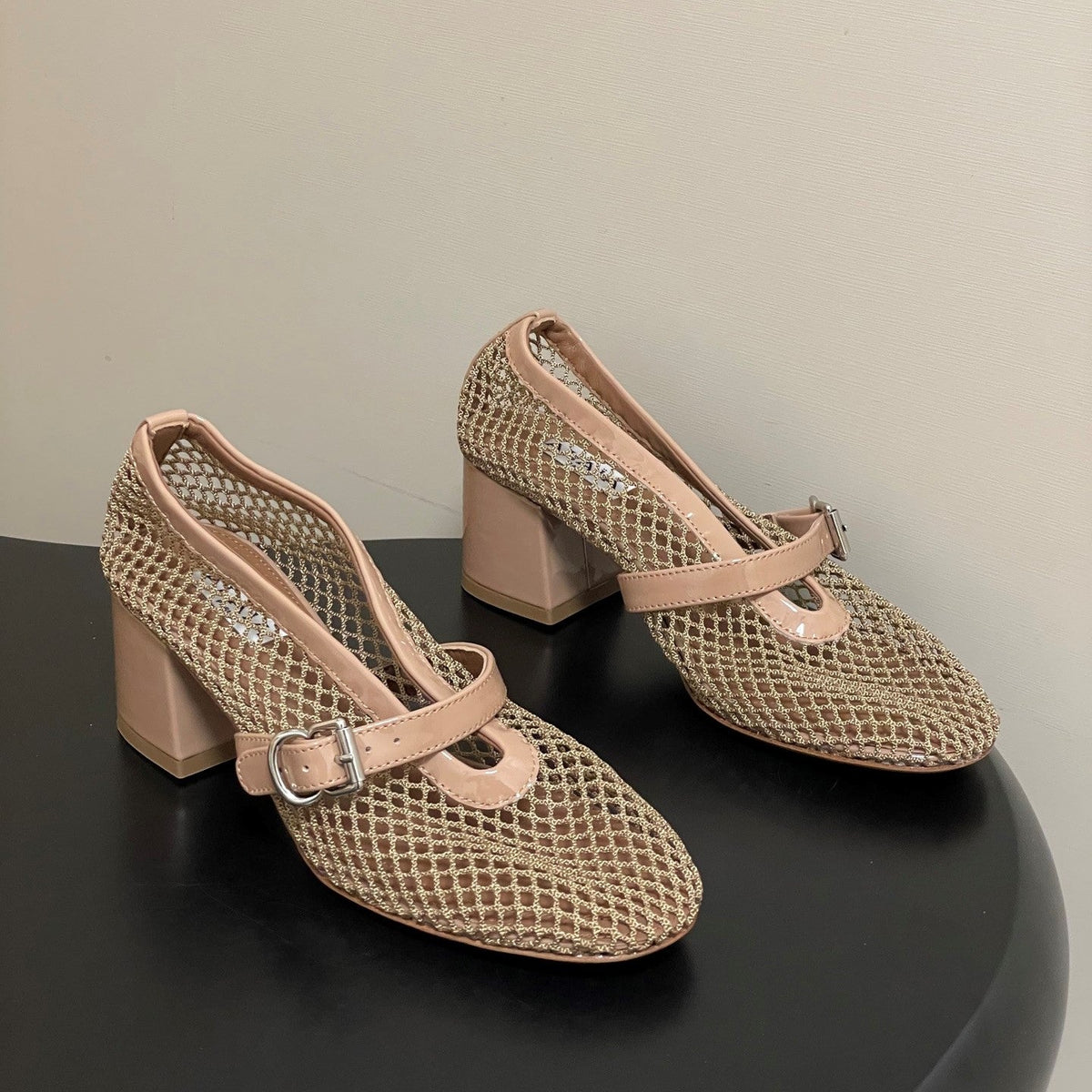 Alaia Babies Pumps 5cm Khahi Mesh Leather 835268