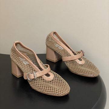 Alaia Babies Pumps 5cm Khahi Mesh Leather 835268