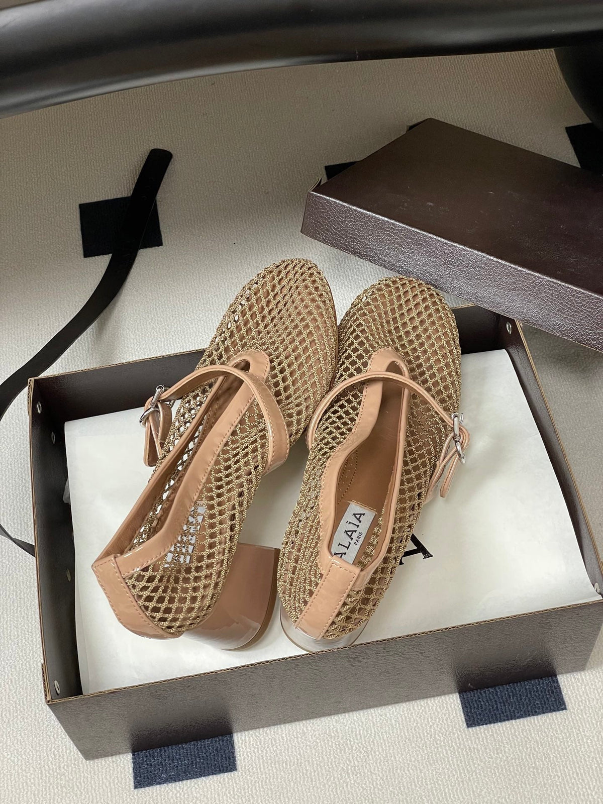 Alaia Babies Pumps 5cm Khahi Mesh Leather 835268