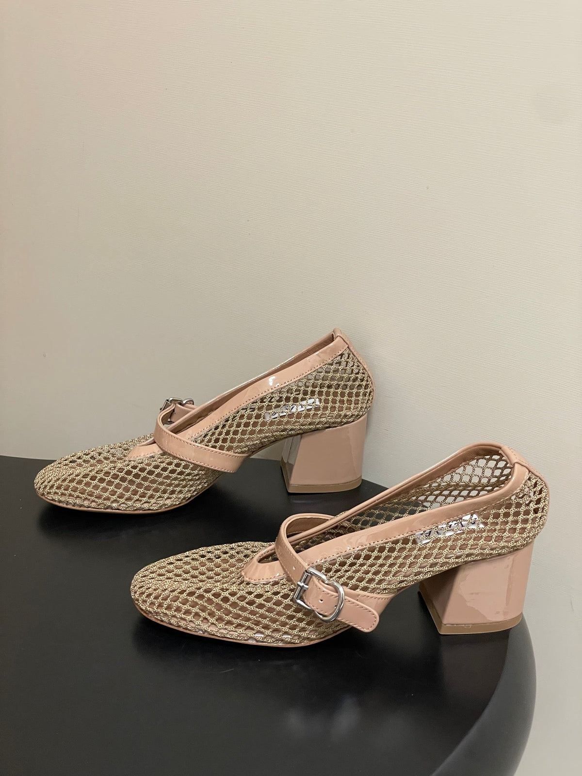 Alaia Babies Pumps 5cm Khahi Mesh Leather 835268