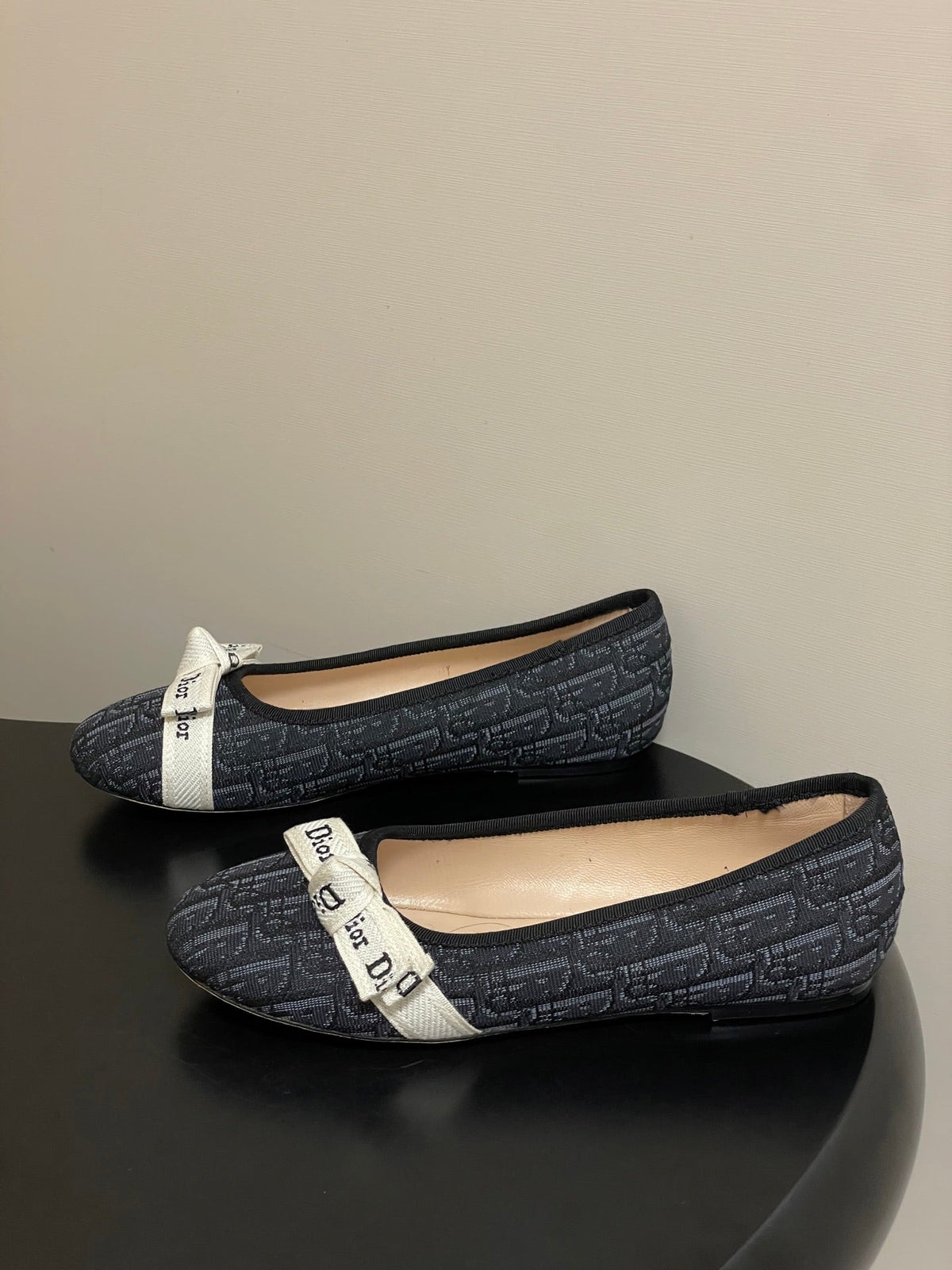 CD J'Adior Ballet Flat Black Cotton 834925