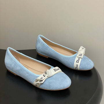 CD J'Adior Ballet Flat Light Blue Suede 834926