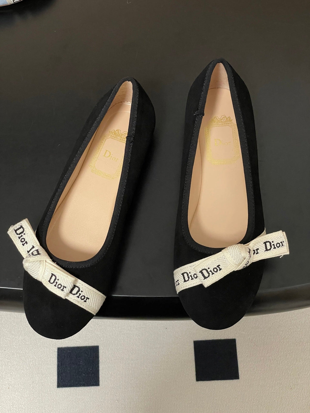 CD J'Adior Ballet Flat Black Suede 834927