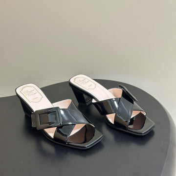 Belle Vivier Mules Black Patent Leather 835132
