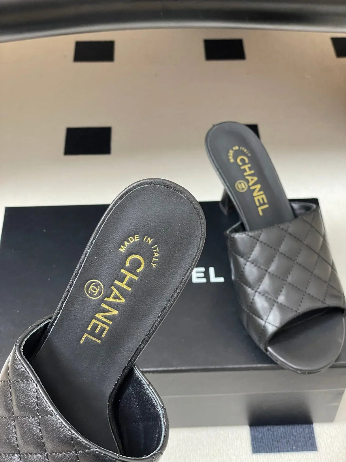Chanel 2026 Peep-Toe High-Heeled Sandals Leather Sheepskin 834720