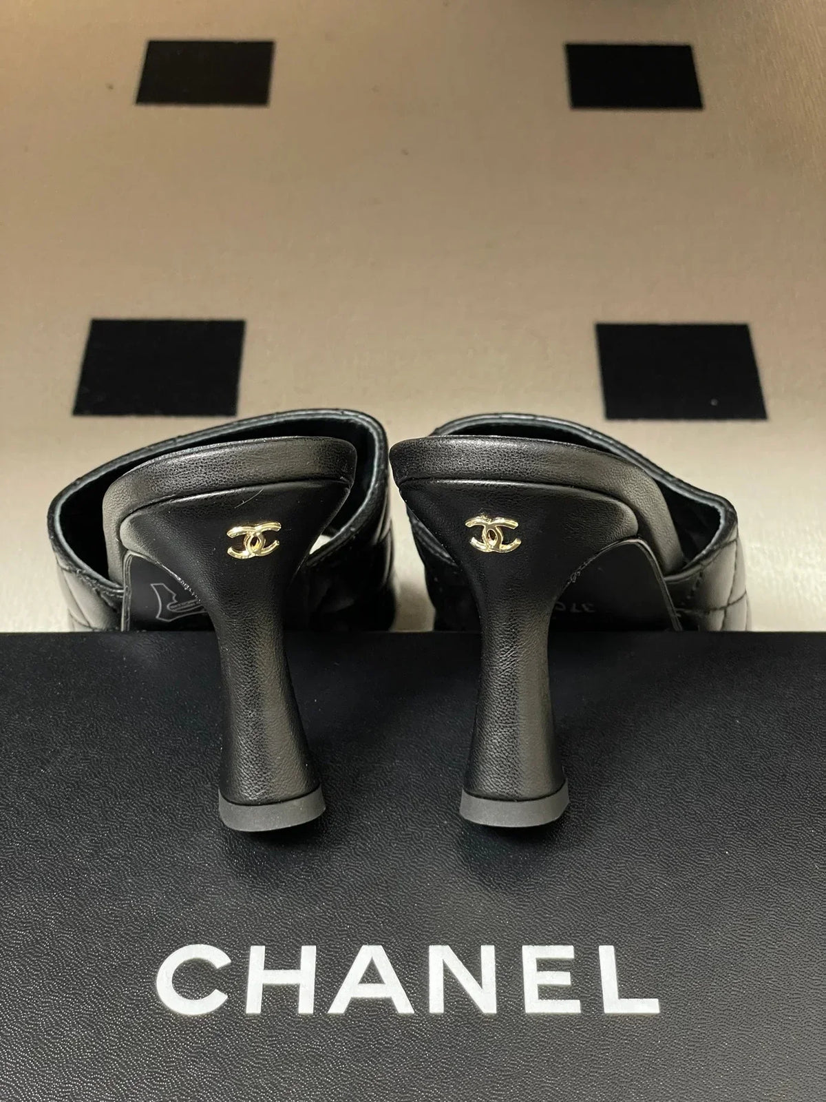 Chanel 2026 Peep-Toe High-Heeled Sandals Leather Sheepskin 834720