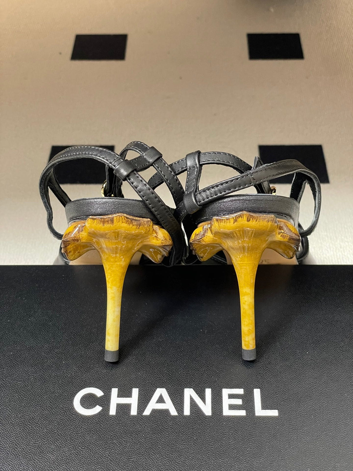 CC 26s Slingback 8.5cm Black Leather 834723
