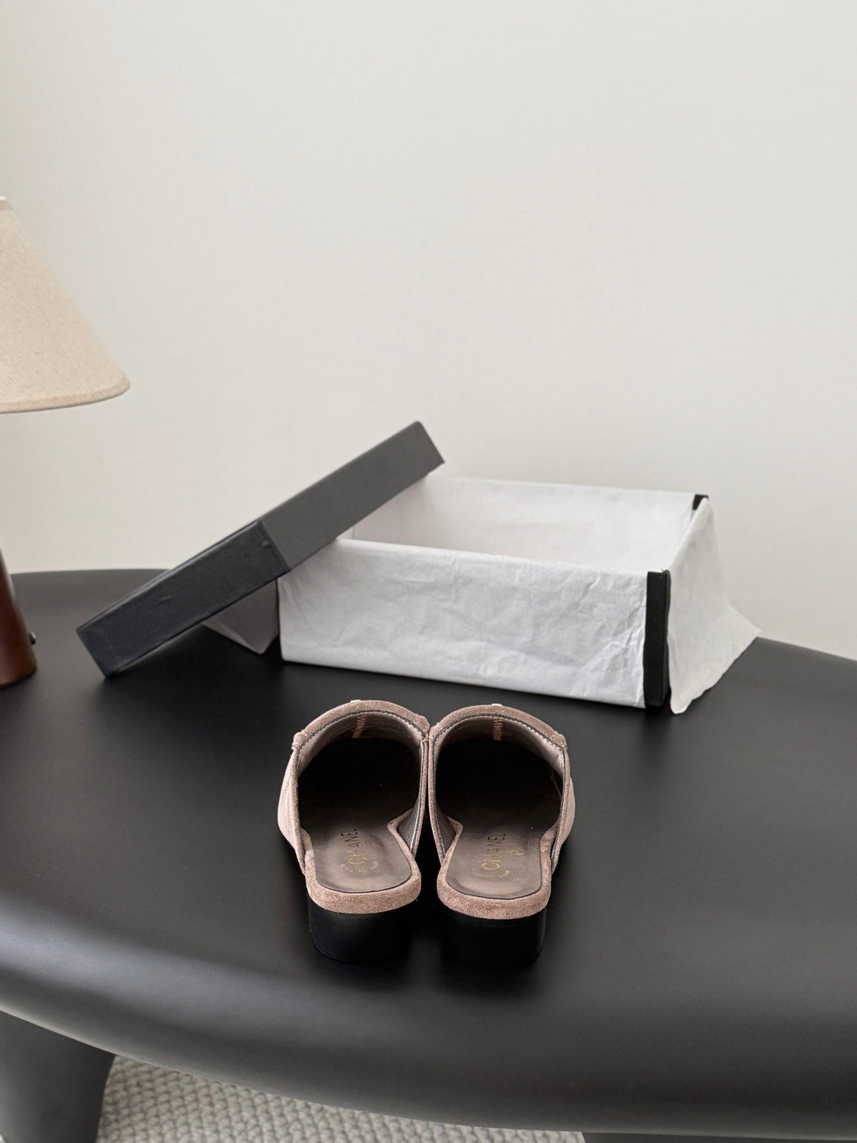 CC Half-Slippers Flat Taupe Suede 717812