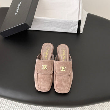 CC Half-Slippers Flat Taupe Suede 717812