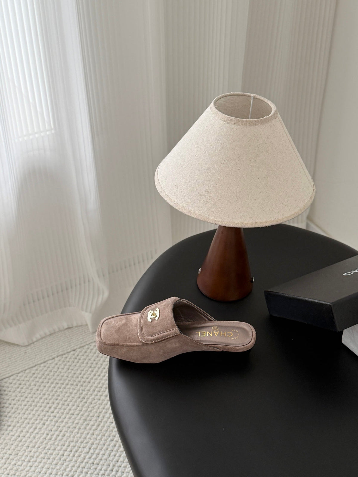 CC Half-Slippers Flat Taupe Suede 717812