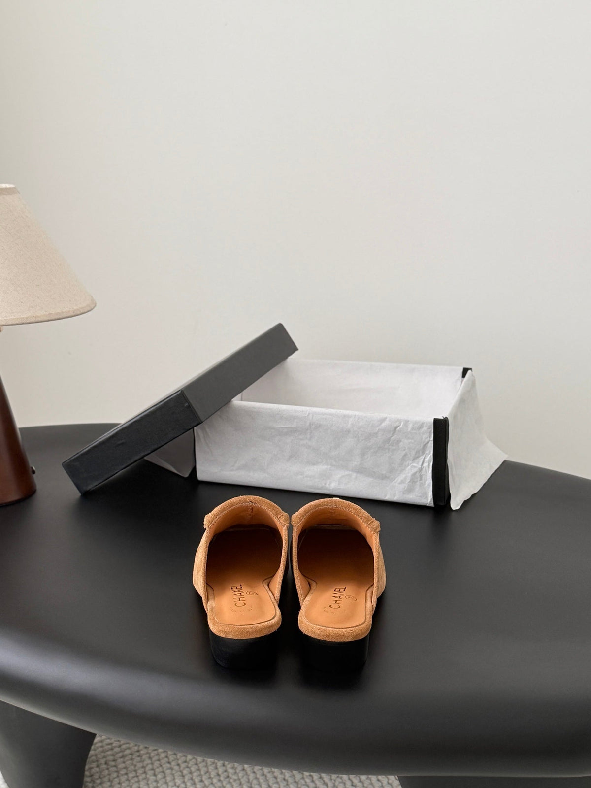 CC Half-Slippers Flat Camel Suede 717813