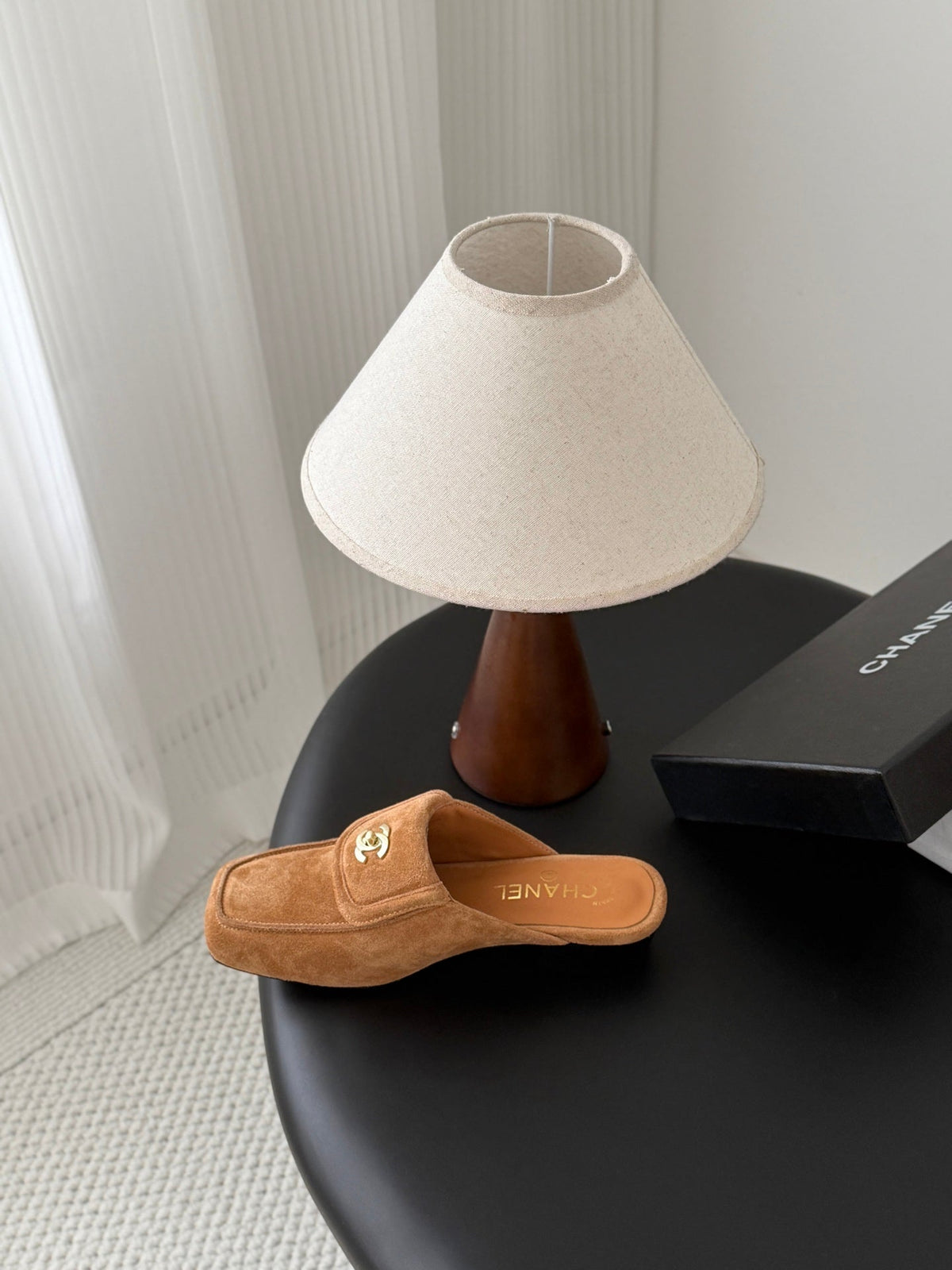 CC Half-Slippers Flat Camel Suede 717813